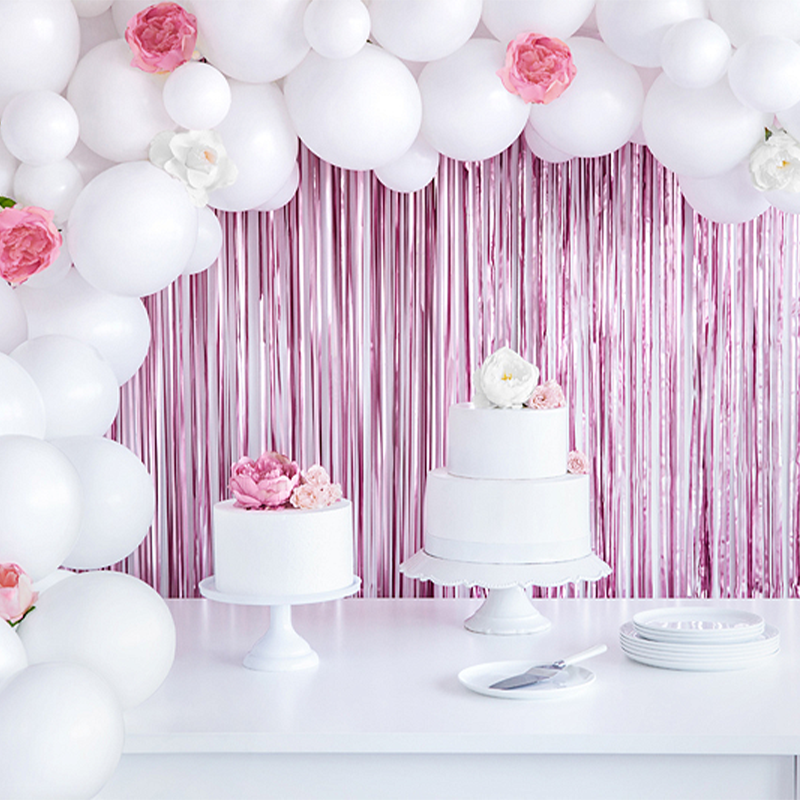 Glimmerforhæng Pink - 1 stk (90 x 250 cm) | Pink tema Forhæng - Temashop