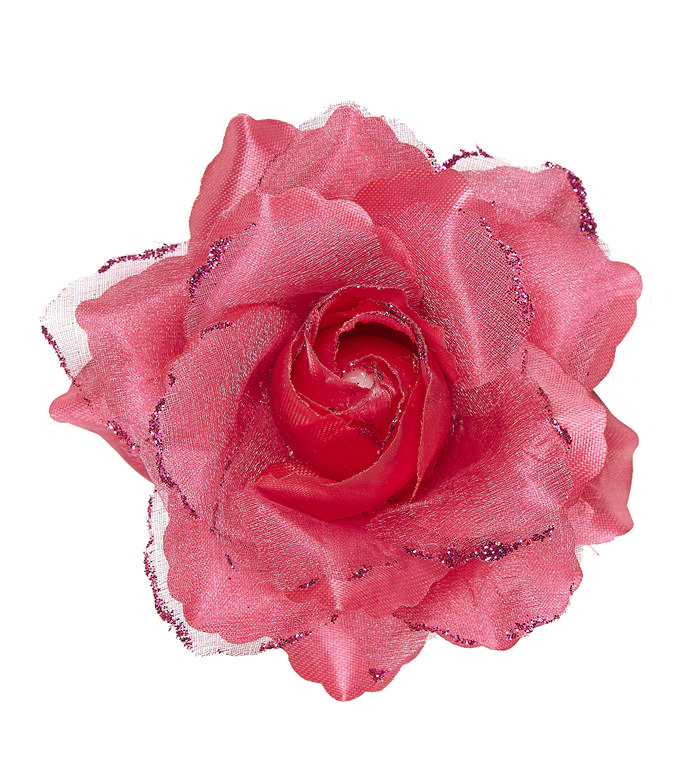Glitter Rose Hårclips Pink | Day of the Dead Hårclips - Hovedtilbehør - Temashop