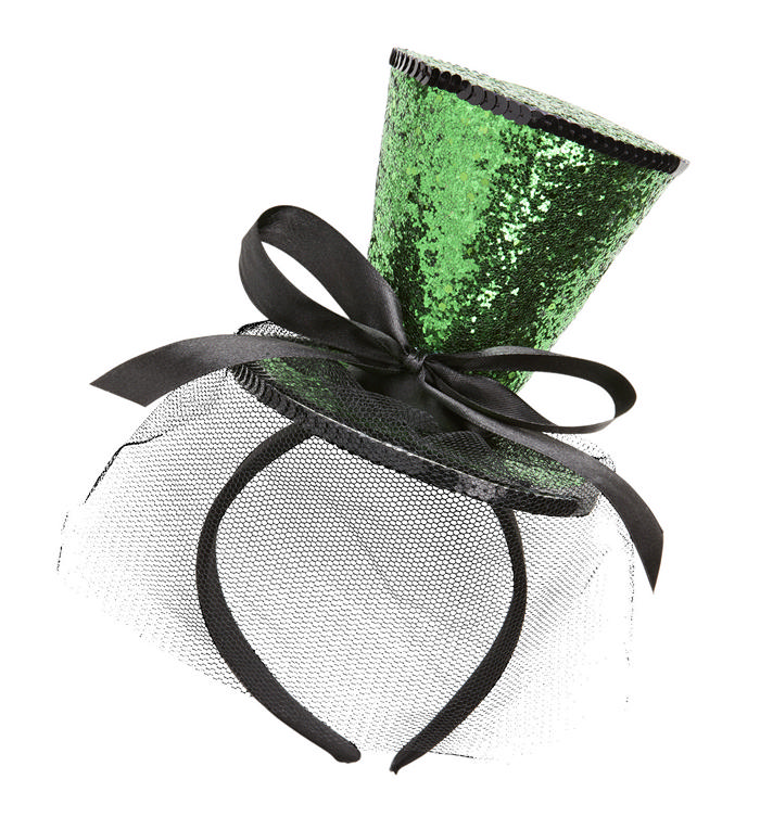 Glitter Tophat Hårbøjle Grøn | Sankt Patricks dag Hårbøjle / Pandebånd / Hårbånd - Hovedtilbehør - Temashop