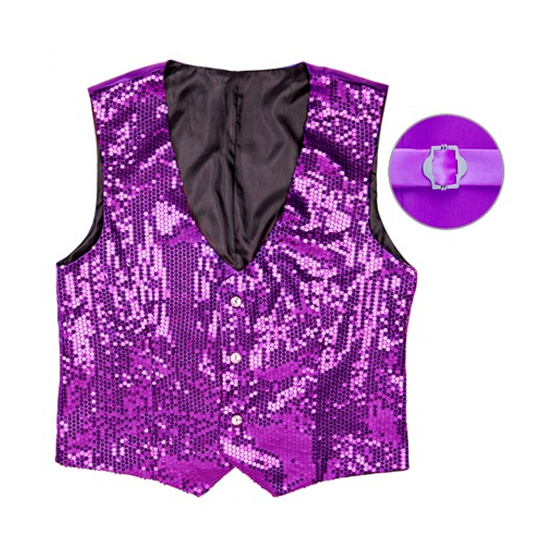 Glittervest Lilla | 80'erne Totally Overdel - Beklædning - Temashop