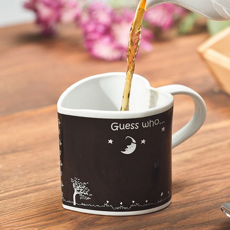 Hjerteformet Farveskiftende Krus (330 ml) | Valentinsdag Krus - Temashop
