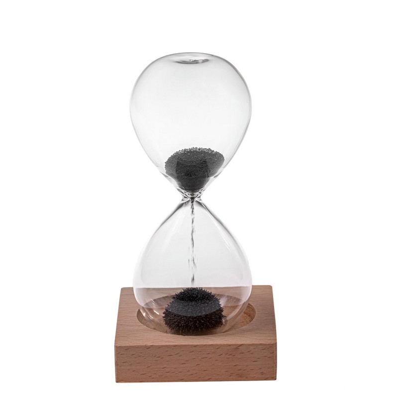 Magnetisk Timeglas Med Træfod (6 x 15,5 cm) - Temashop