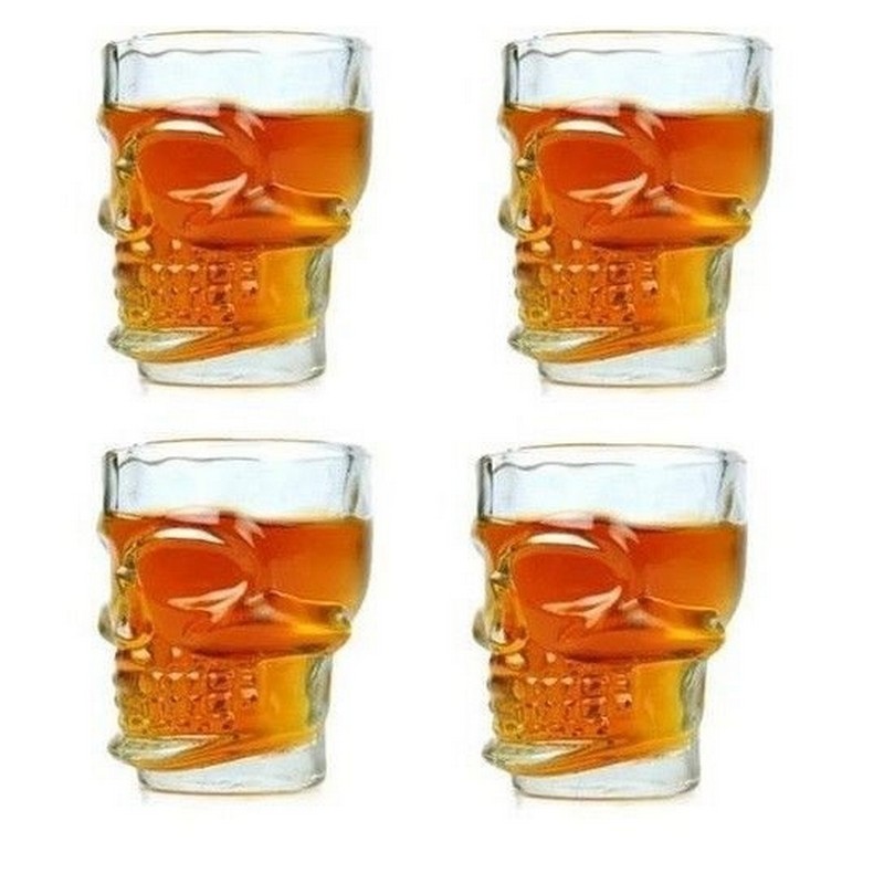 Kranie Shotglas 4-pak (60 ml) | Skelet Drinksglas - Temashop