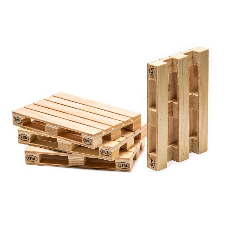 Træpalle Coasters (12 x 8 x 1,7 cm) | Drinks Ølbrikker - Temashop