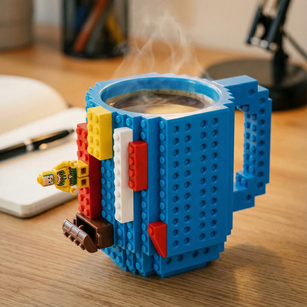 Byggeklods Krus Blå (350 ml) | Lego Krus - Temashop
