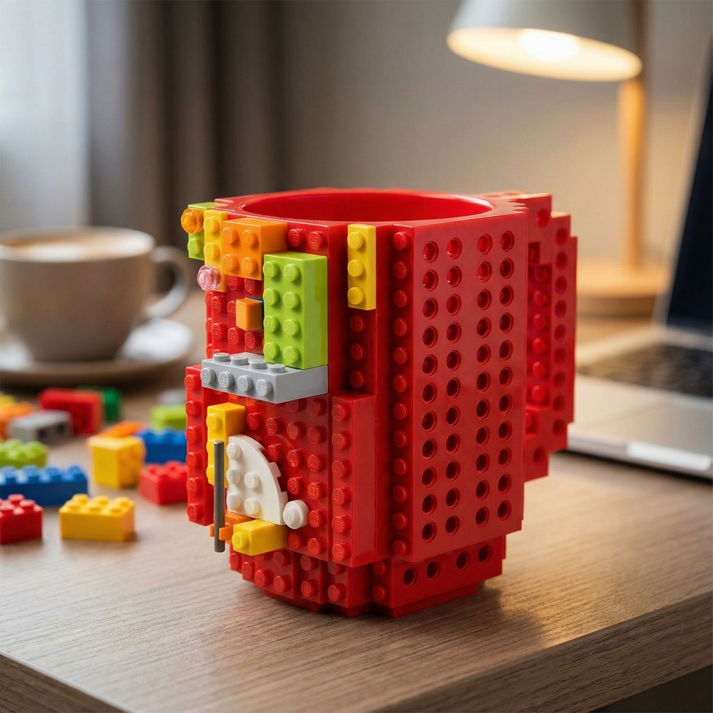 Byggeklods Krus Rød (350 ml) | Lego Krus - Temashop