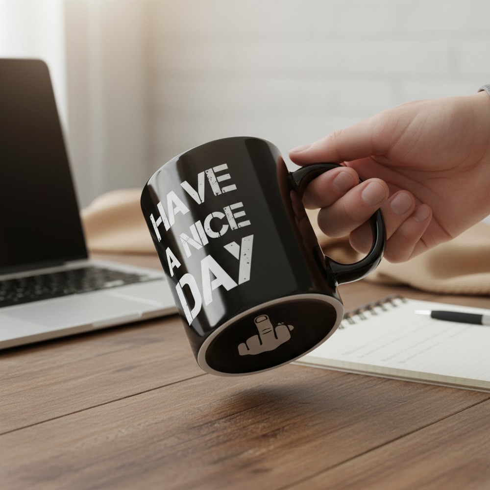 Have A Nice Day Krus Sort (330 ml) | Sjovt diverse Krus - Temashop