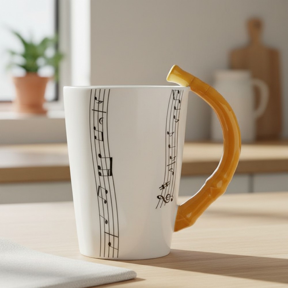 Fløjte Hank Porcelænskrus (250 ml) | Musik Krus - Temashop