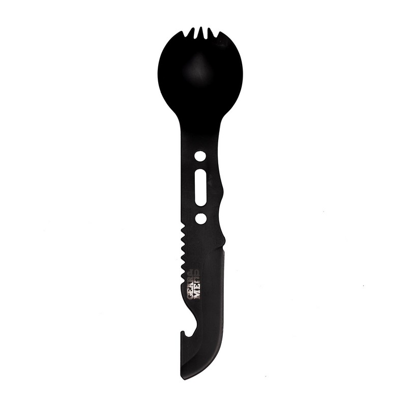 Survival Multibestik 8-i-1 Sort (15,9 cm) | Survival Bestik - Temashop