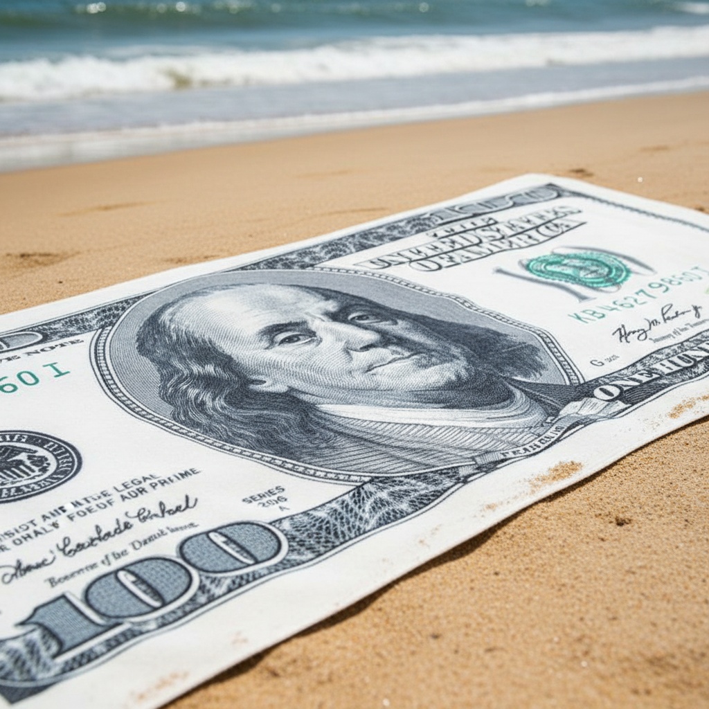 100 Dollar Pengeseddel Strandhåndklæde