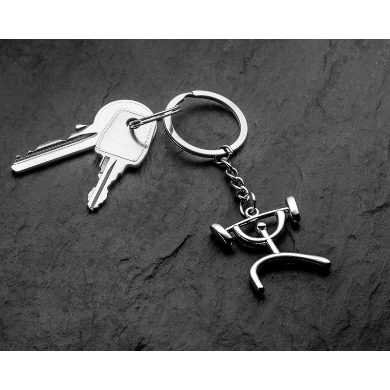 Vægtløfter Nøglering (8,5 x 0,4 cm) | Bodybuilder Nøgleringe - Temashop