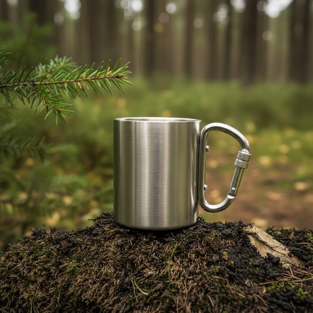 Karabinhage Outdoor Krus Stål (300 ml) | Survival Krus - Temashop