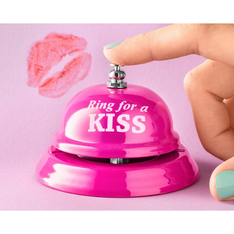 Ring for a Kiss Receptionsklokke (8,5 x 5,5 cm) | Kærlighed Sjove Kontorartikler - Temashop