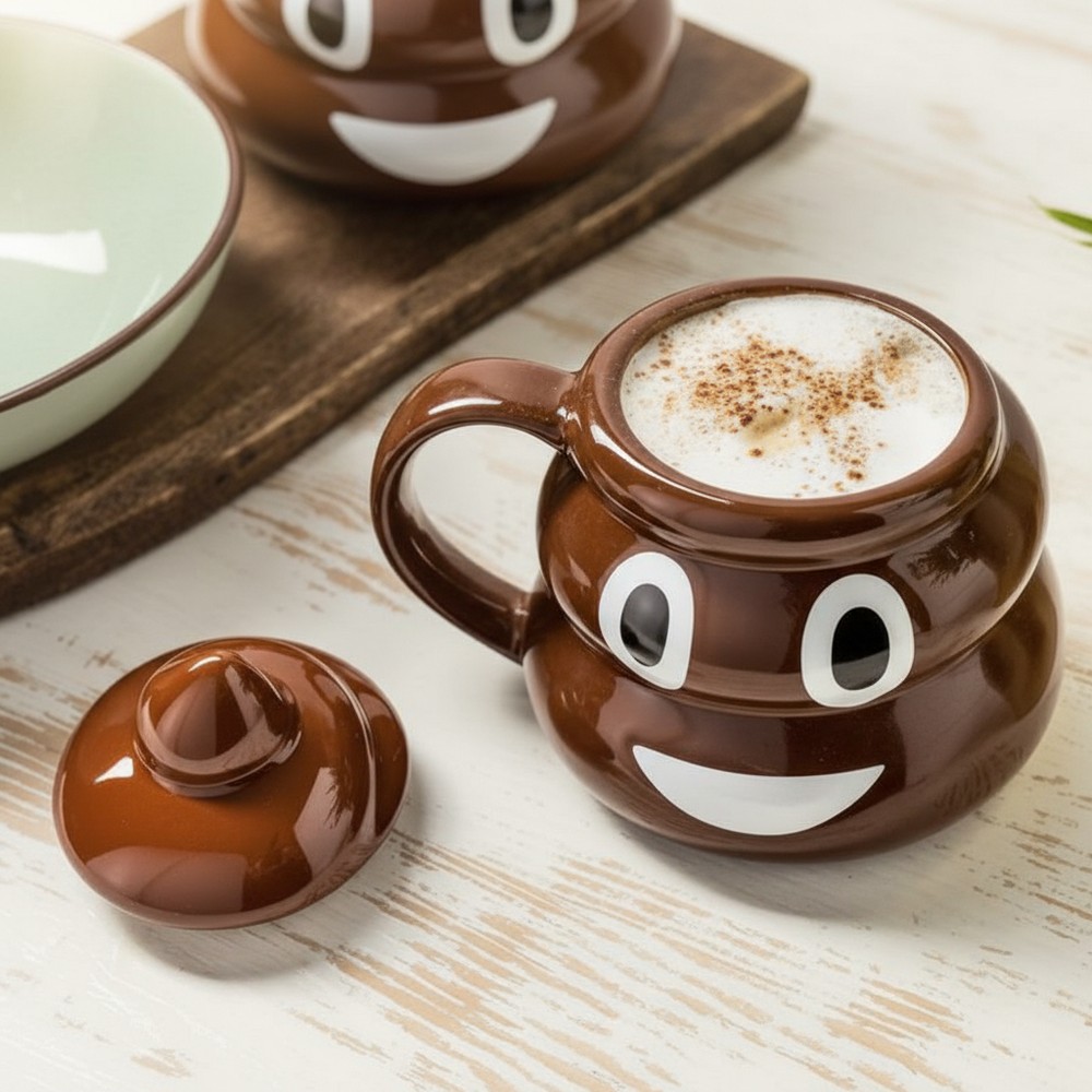Poop Emoji Krus Brun (600 ml) | Emoji Krus - Temashop