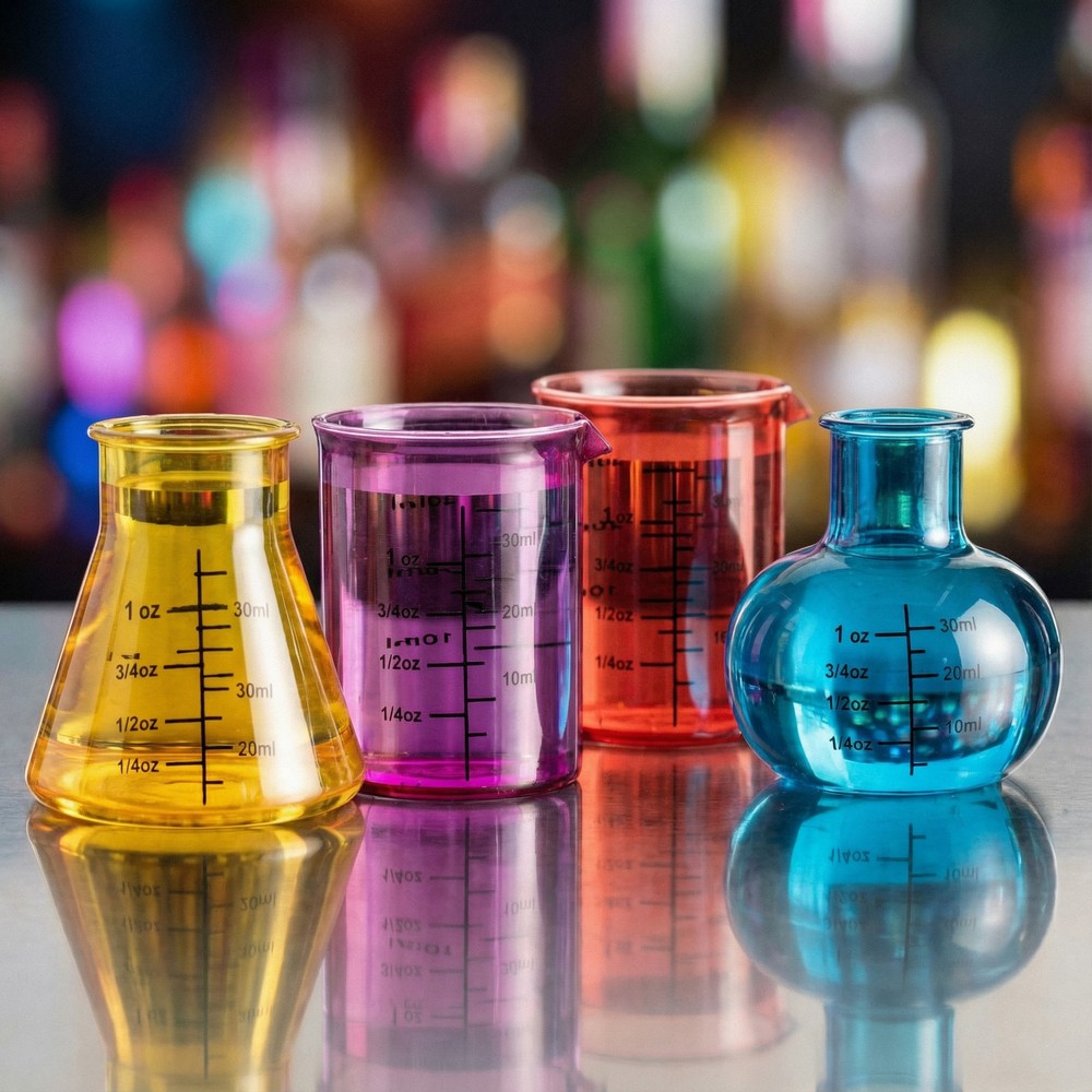 Laboratorieglas Shotglas Sæt (50 ml) | Videnskabsmand Drinksglas - Temashop