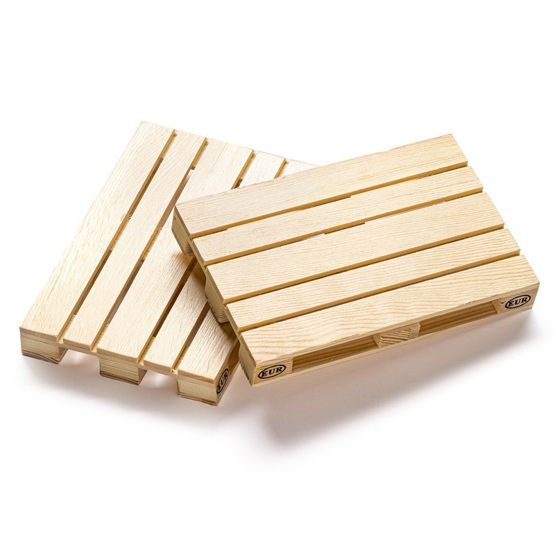 Træpalle Bordskånere (19 x 13 x 2,5 cm) | Bygmester Ølbrikker - Temashop