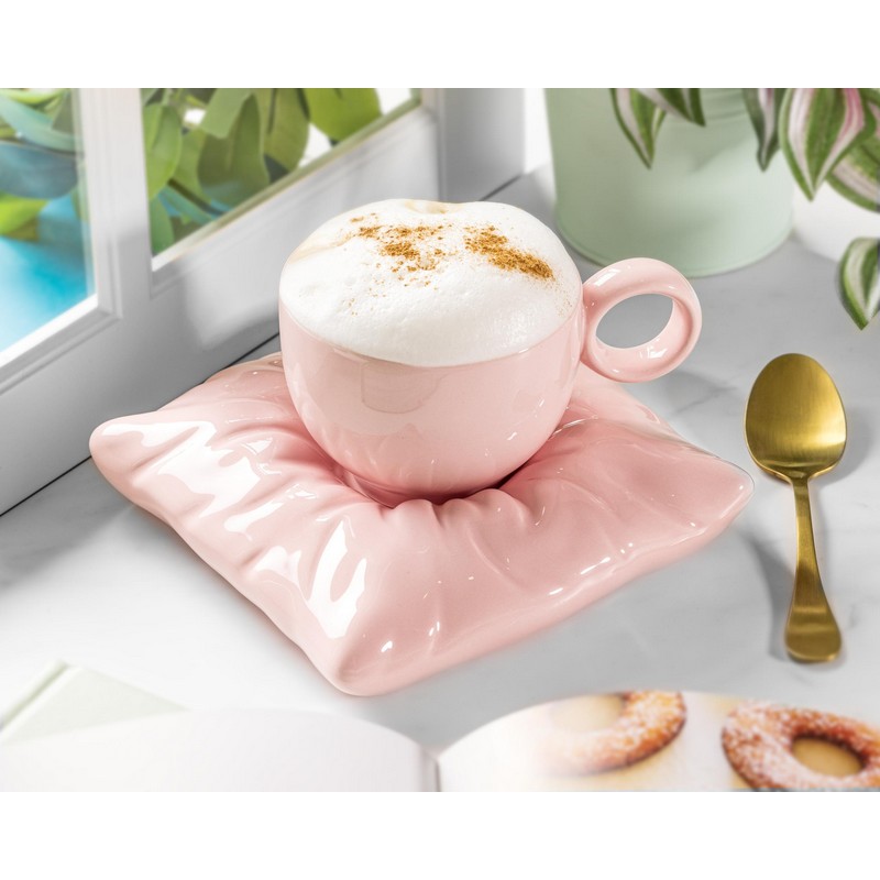 Tekop Med Pudeunderkop Lyserød (250 ml) | Lyserødt Tema Krus - Temashop