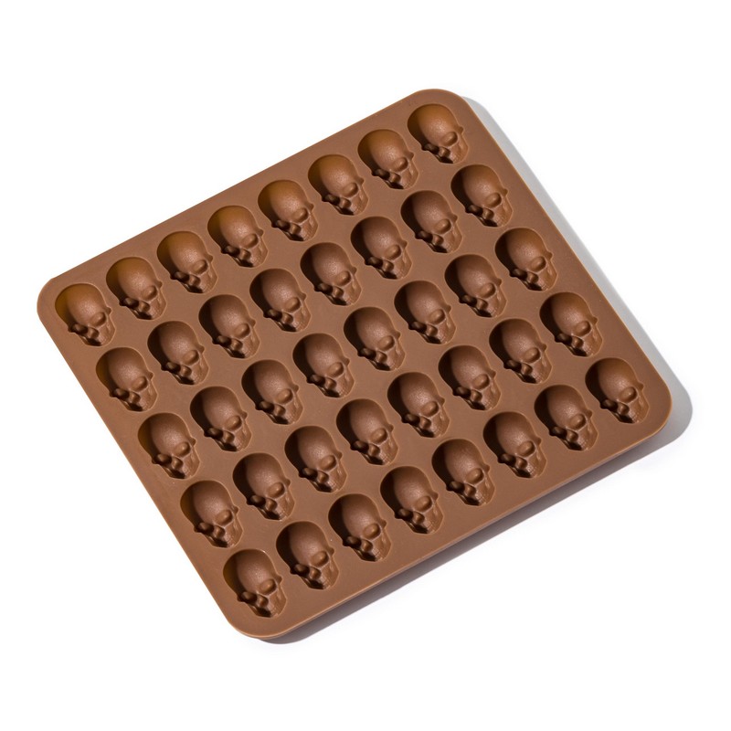 Mini Kranie Silikoneform (17 x 16 x 1 cm) | Skelet Isterningeform - Temashop