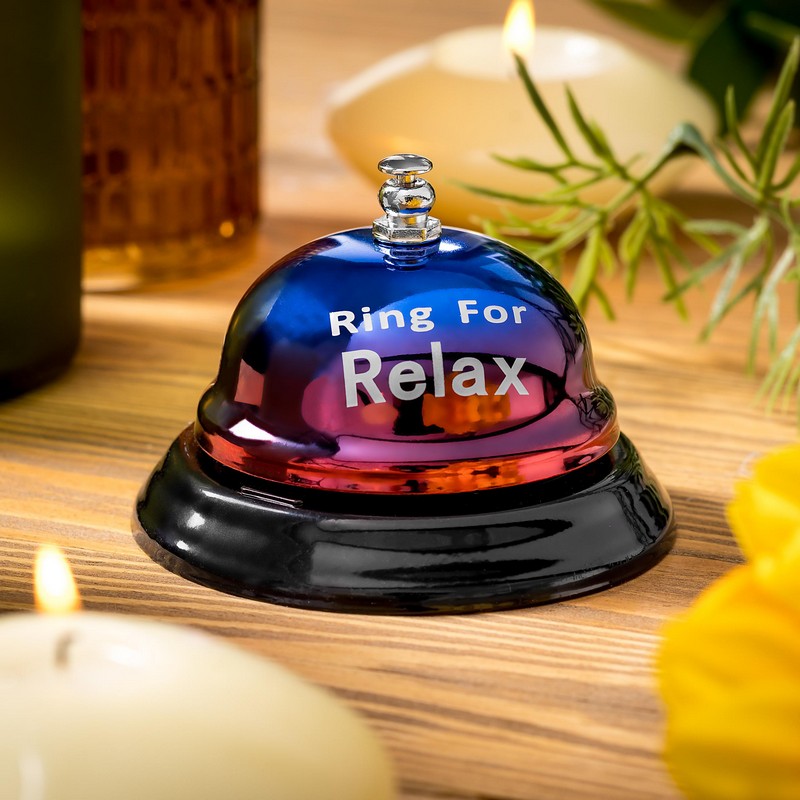 Ring For Relax Receptionsklokke Iriserende (8,5 x 6 cm) | Sjovt diverse Sjove Kontorartikler - Temashop