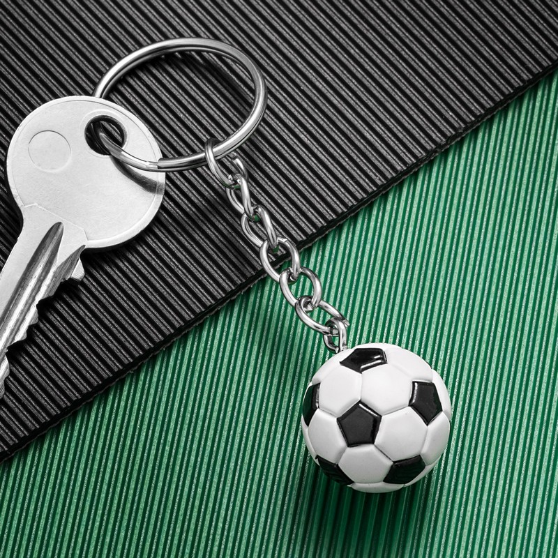 Mini Fodbold Nøglering (2 x 6,5 cm) | Fodbold Nøgleringe - Temashop