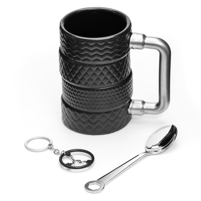 Dæk Krus Gavesæt (400 ml & 14,5 cm & 4 cm) | Racerløb tema Krus - Temashop