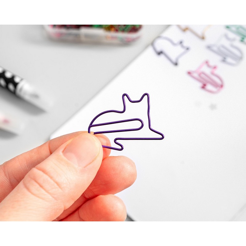 Katteformede Papirclips (3,5 x 1,8 cm) | Kat Sjove Kontorartikler - Temashop