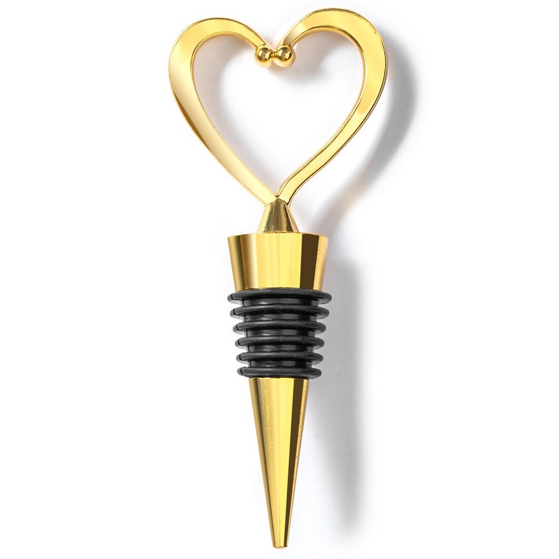 Hjerteformet Vinprop Guld (10,5 x 4 x 2 cm) | Kærlighed Vintilbehør - Temashop