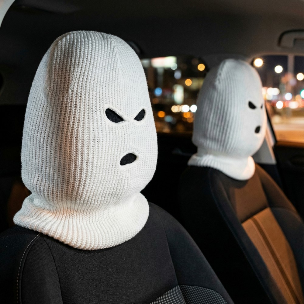 Balaclava Bilsæde Overtræk (38 x 18 cm) | Røver Bildekoration - Temashop