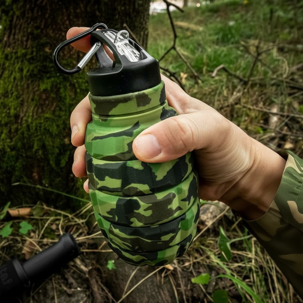 Sammenklappelig Vandflaske Militærgrøn