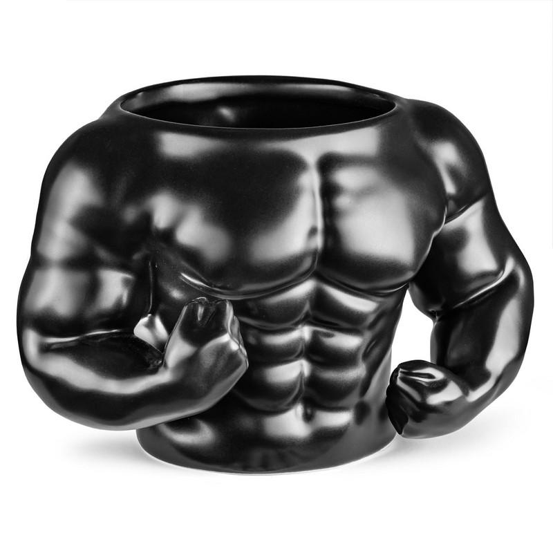 Bodybuilder Overkrop Krus Sort (350 ml) | Bodybuilder Krus - Temashop