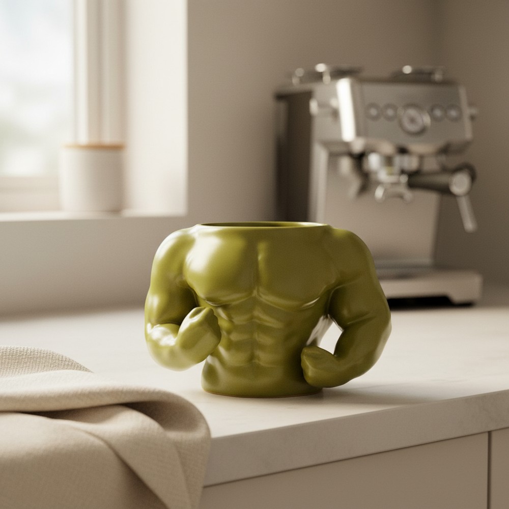 Bodybuilder Overkrop Krus Grøn (350 ml) | Bodybuilder Krus - Temashop