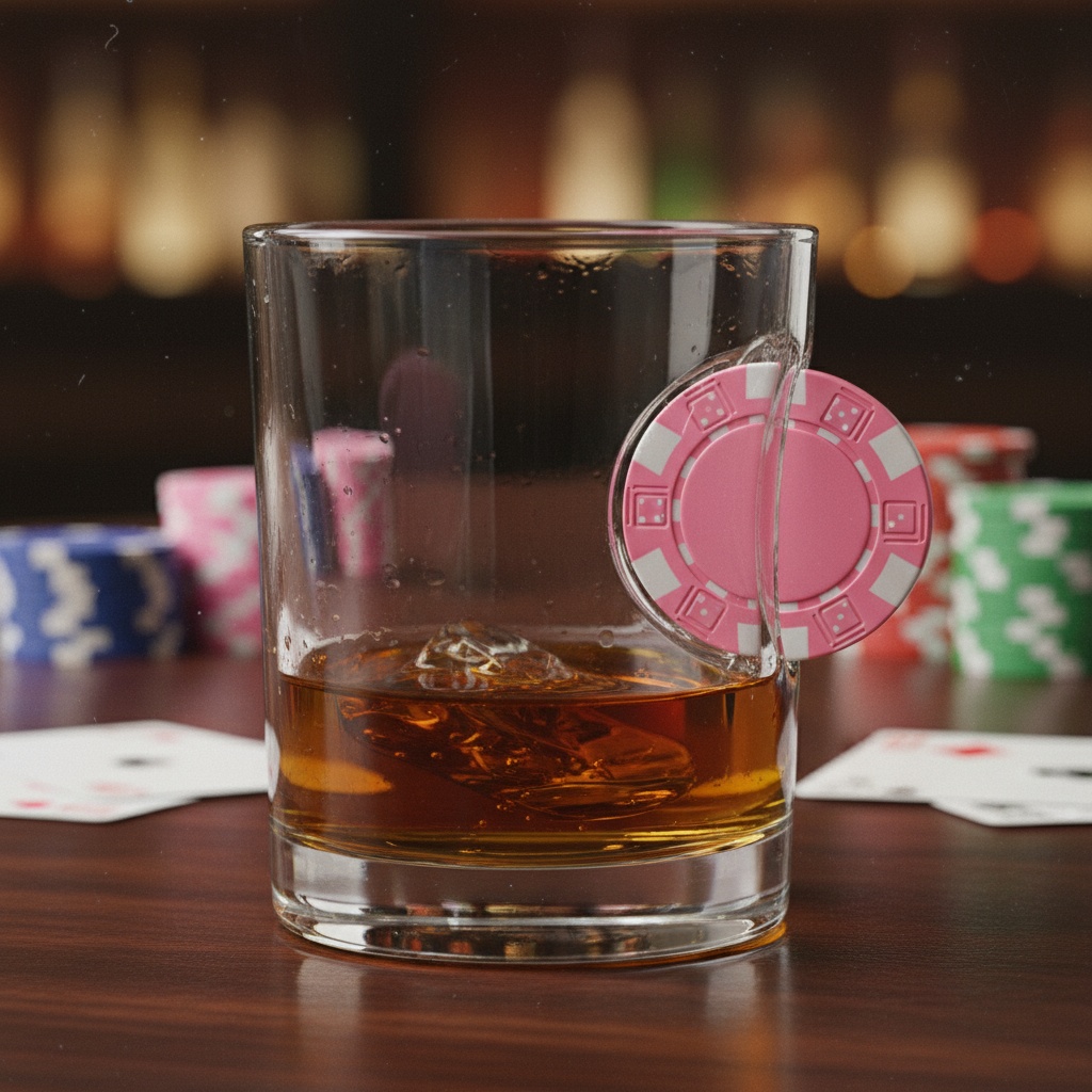 Casino Pokerchip Glas (280 ml) | Casino Drinksglas - Temashop