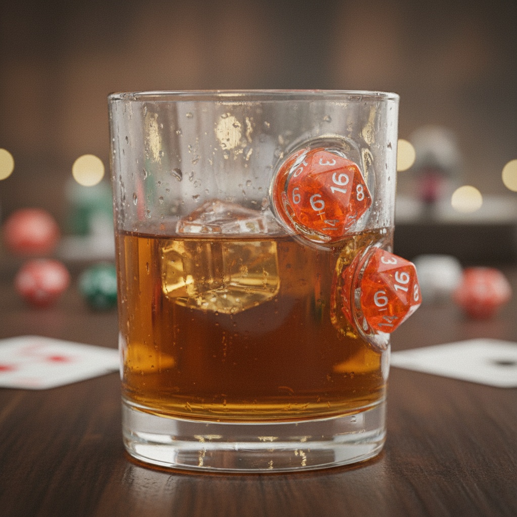 D&D Terning Glas (280 ml) | Casino Drinksglas - Temashop