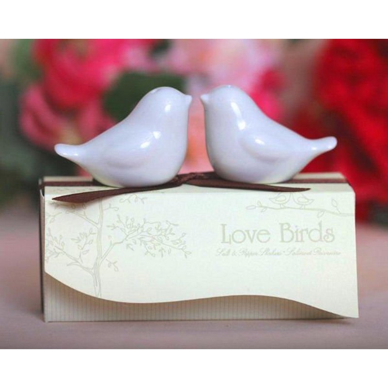 Porcelænsfugle Salt- & Peber Sæt (12 x 5 x 4 cm & 5,5 x 4 x 3 cm) | Valentinsdag Mad, Drikke & Køkken Udstyr - Temashop