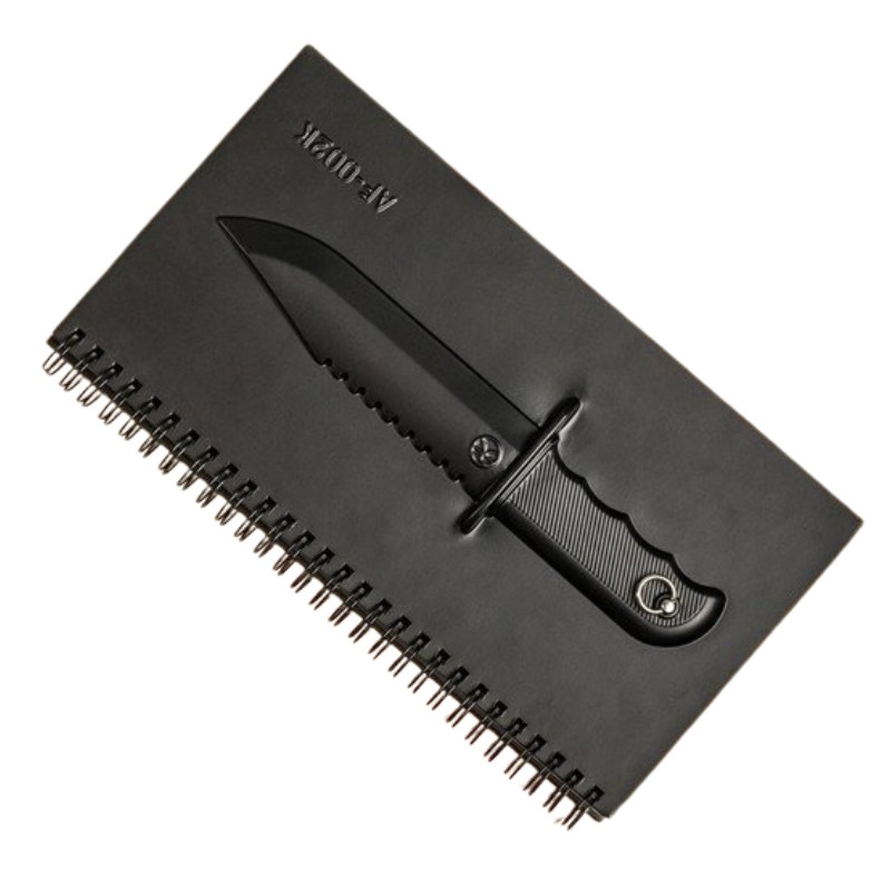 3D Taktisk Kniv Notesbog (25 x 14,5 x 1,8 cm) | Militær Sjove Kontorartikler - Temashop