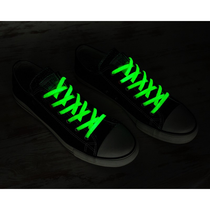 Selvlysende Snørebånd Grøn (99 cm x 7 mm) | UV / Neon Sko / Covers - Temashop