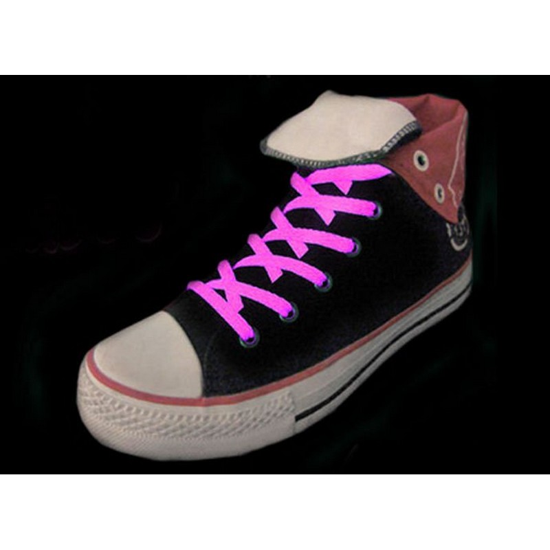 Selvlysende Snørebånd Neonpink (99 cm x 7 mm) | UV / Neon Sko / Covers - Temashop