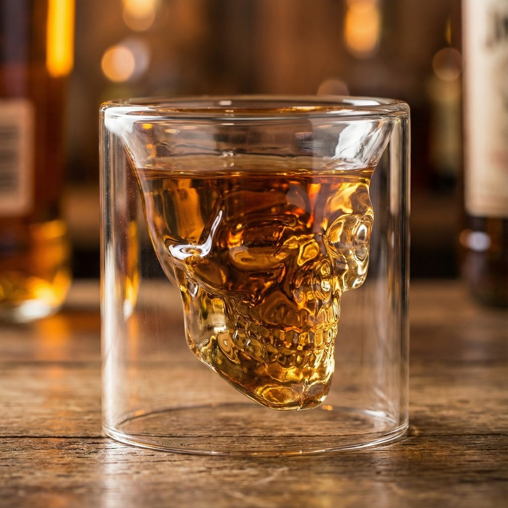 Kranie Shotglas Klar (80 ml) | Skelet Drinksglas - Temashop