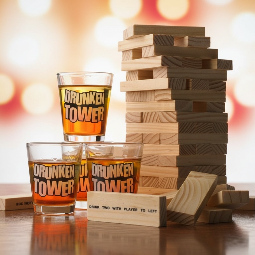 Drunken Tower Klodsmajor Drukspil (20 x 6 x 6 cm) | Spil Drukspil - Temashop