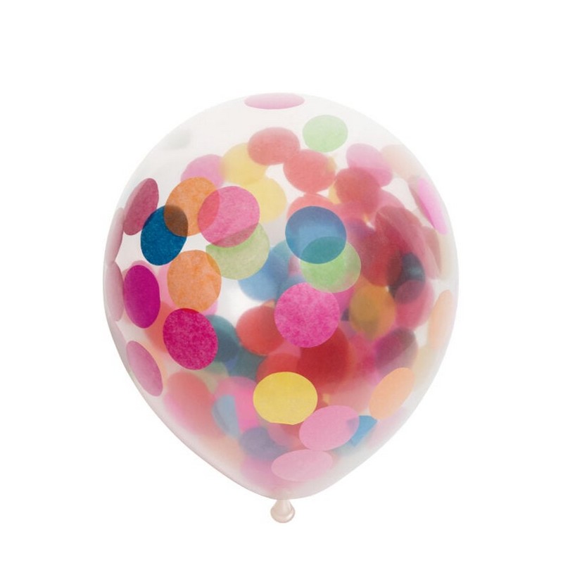 Konfettiballoner Mix - 6 stk (30 cm) | Konfetti tema Konfettiballoner - Temashop