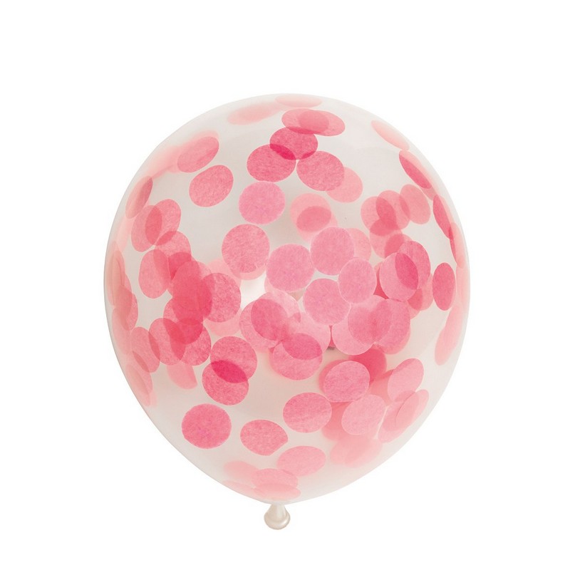 Konfettiballoner Lyserød - 6 stk (30 cm) | Lyserødt Tema Konfettiballoner - Temashop