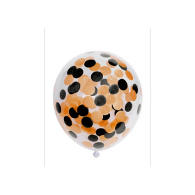 Konfettiballoner Orange/Sort