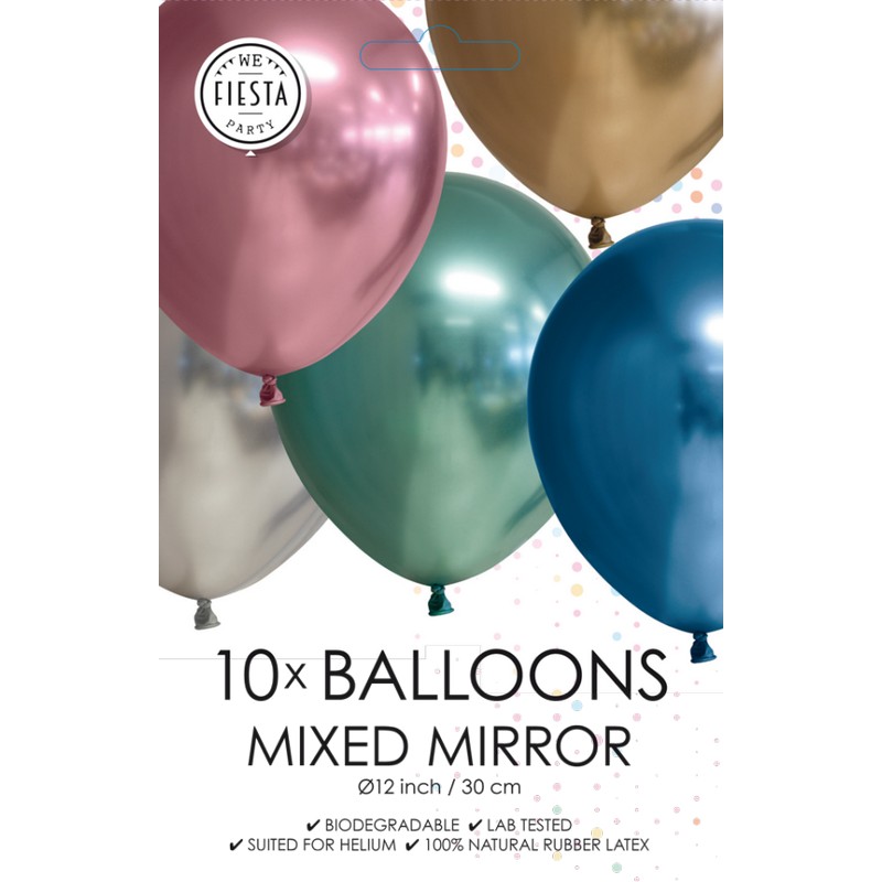 Krom Latexballoner Mix - 10 stk (30 cm) - Temashop