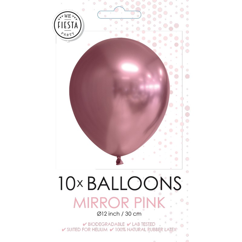 Krom Latexballoner Lyserød - 10 stk (30 cm) | Pink tema Kromballoner - Temashop