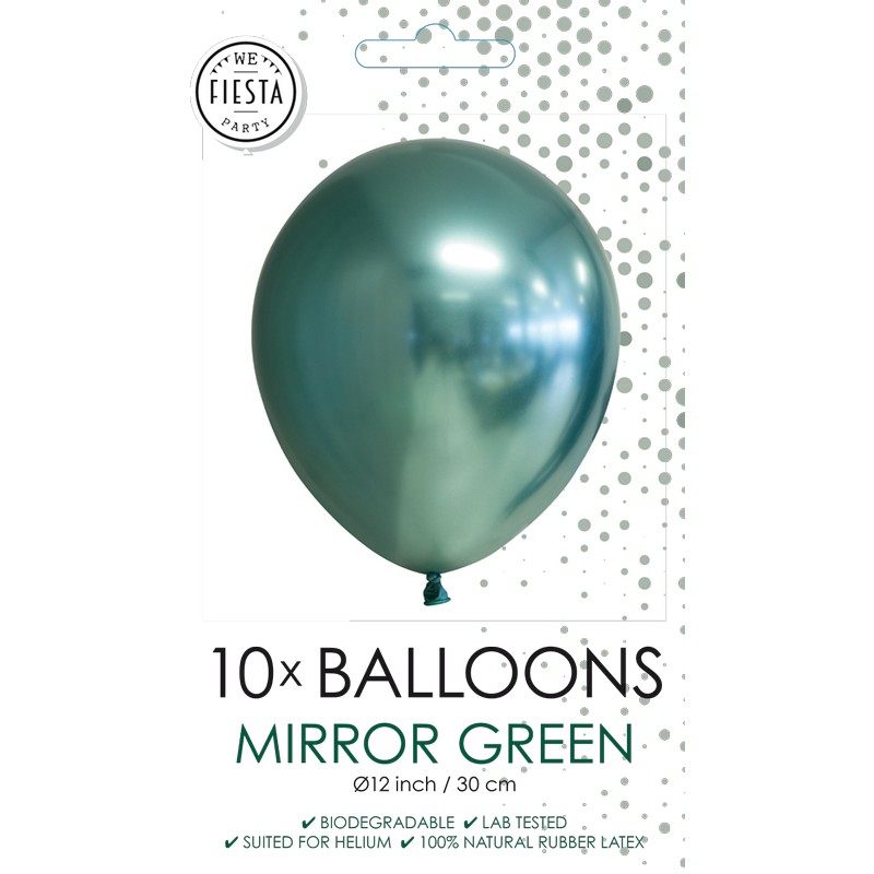 Krom Latexballoner Grøn - 10 stk (30 cm) | Grønt tema Kromballoner - Temashop