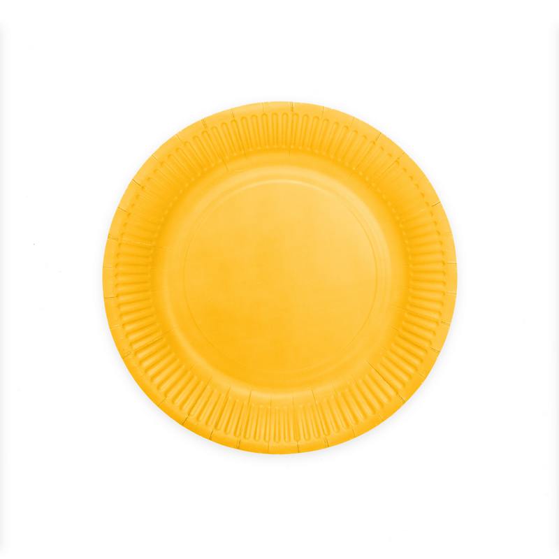 Middagstallerkener Gul - 8 stk (23 cm) | Gul tema Tallerkner - Temashop