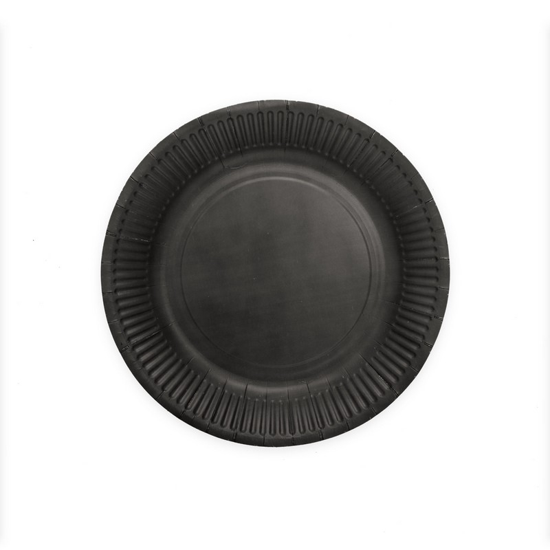 Middagstallerkener Sort - 8 stk (23 cm) | Sort tema Tallerkner - Temashop