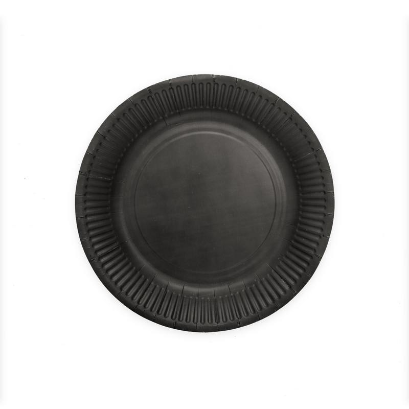 Frokosttallerkener Sort - 8 stk (18 cm) | Sort tema Tallerkner - Temashop