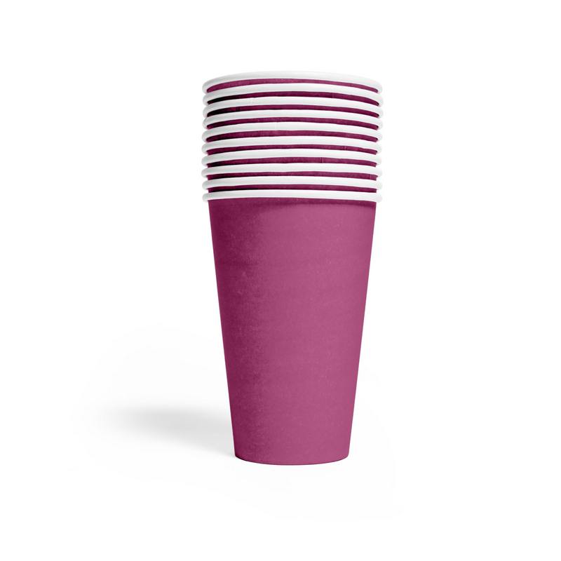 Papkrus Lilla - 8 stk (210 ml) | Lilla tema Krus - Temashop