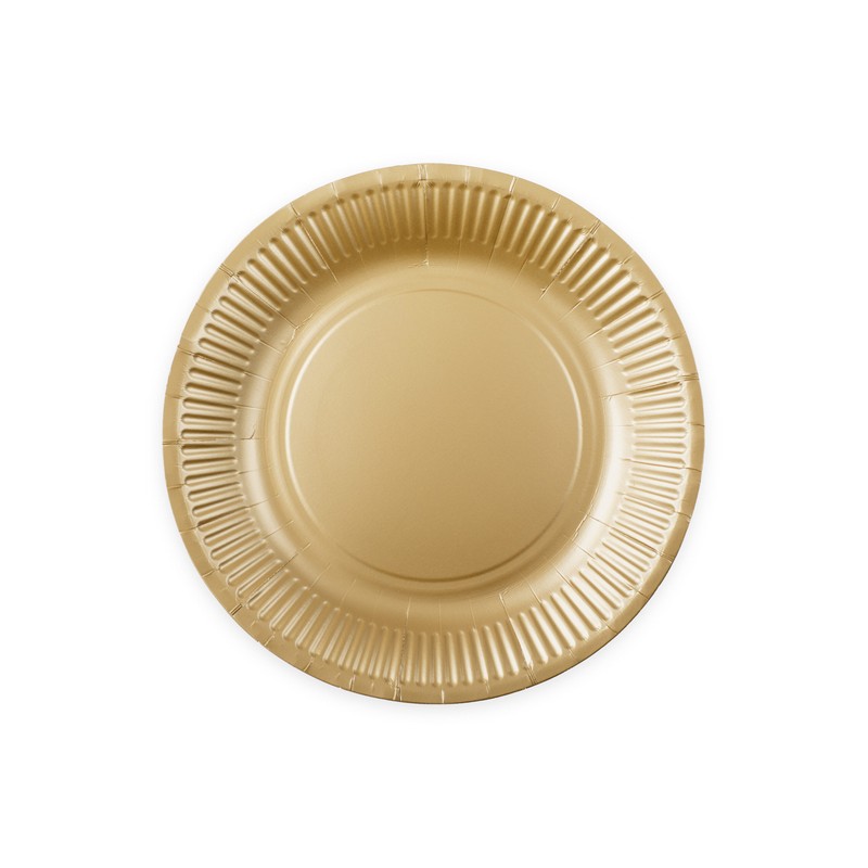 Middagstallerkener Guld - 8 stk (23 cm) | Guld tema Tallerkner - Temashop